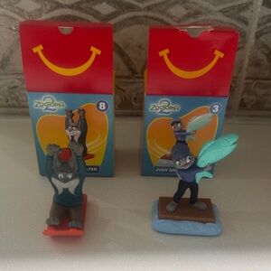 McDonald's Zootopia Figures  3 Judy on the case and 8 Pawbert Pelter